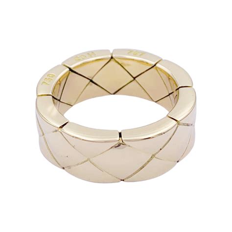 bague chanel matelassée or jaune|Bijoux Chanel Femme .